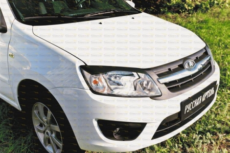 Lada-Granta (седан) 2011—2015-Накладки на передние фары (реснички)-глянец (под покраску)