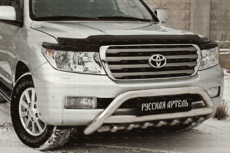 Toyota-LC 200 2007—2011-Накладки на передние фары (реснички)-глянец (под покраску)