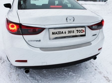 Mazda 6 2015 - Накладка на задний бампер (лист шлифованный надпись Mazda)