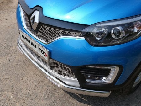 Renault Kaptur 2016- Защита передняя нижняя (овальная с ДХО) 75х42 мм