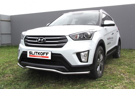 Hyundai CRETA 4WD (2016)-Защита переднего бампера d42 "Волна"