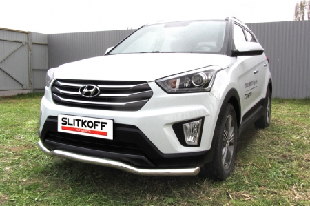 Hyundai CRETA 4WD (2016)-Защита переднего бампера d57 "Волна"