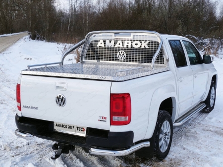 Volkswagen Amarok 2016- Защита кузова и заднего стекла 75х42 мм (на крышку)