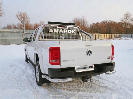 Volkswagen Amarok 2016- Защита кузова и заднего стекла со светодиодной фарой 75х42 мм (на кузов)