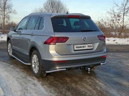 Volkswagen Tiguan 2017- Защита задняя (уголки) 42,4 мм	