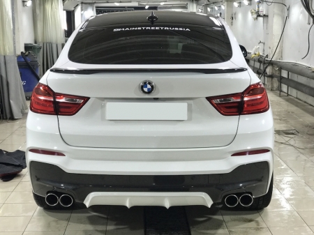 Накладка на задний М-бампер (диффузор) BMW Х4 (F26) 2014- . Аналог AC Schnitzer