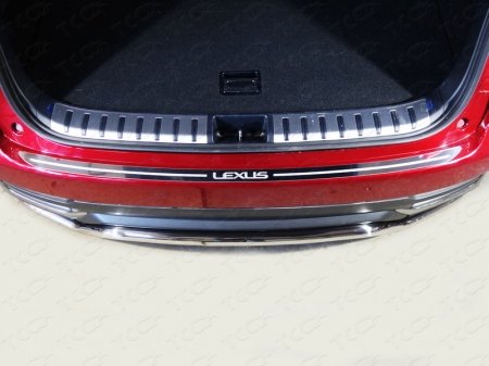 Lexus NX 200 2017- Накладка на задний бампер (лист зеркальный надпись Lexus)