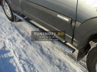 Пороги овальные с накладкой 75х42 мм Chevrolet Niva 2012