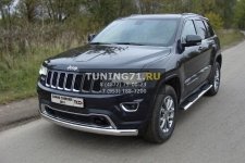 Защита передняя (овальная длинная) 75х42 мм Jeep Grand Cherokee 2013