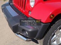 Накладки на передний бампер (шлифованные) (комплект 3шт.)  Jeep Wrangler 3D (3,6) 2014