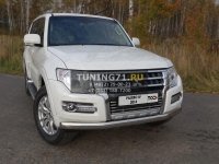 Защита передняя нижняя (овальная) 75х42 мм Mitsubishi Pajero IV 2014