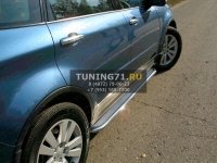 Пороги с площадкой (нерж. лист) 42,4 мм Subaru Tribeca