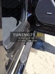 Пороги овальные с накладкой 75х42 мм Subaru Forester 2013