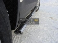 Пороги овальные с проступью 75х42 мм Volkswagen Tiguan 2011