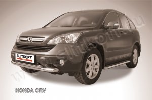 HONDA CR-V (2009)-Защита переднего бампера d76+d57 двойная