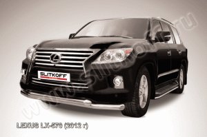 LEXUS LX-570 (2012)-Защита переднего бампера d76+d76 двойная