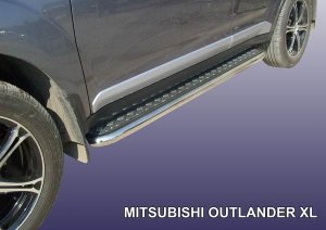 MITSUBISHI OUTLANDER XL (до 2010)-Пороги d42 с листом