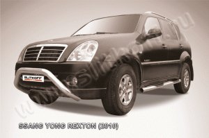 SsangYong REXTON (2010)-Кенгурятник d76 низкий широкий "мини"