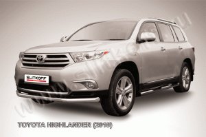 TOYOTA HIGHLANDER (2010)-Защита переднего бампера d57 длинная