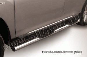 TOYOTA HIGHLANDER (2010)-Пороги d76 с проступями