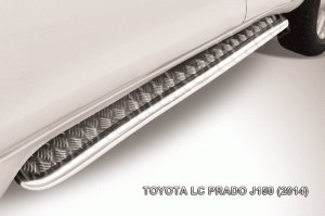 TOYOTA LC PRADO J150 (2014)-Пороги d57 с листом