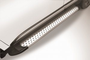 MITSUBISHI OUTLANDER (2015) Пороги алюминиевые "Luxe Silver" 1700 серебристые