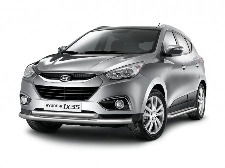 Защита переднего бампера двойная d63/51мм Hyundai IX35 (нерж)