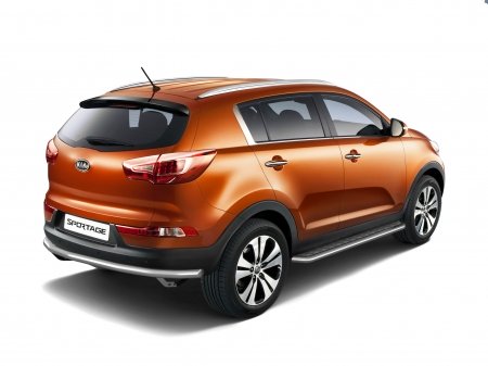 Защита порогов с алюм. площадкой d51мм Kia Sportage (нерж)