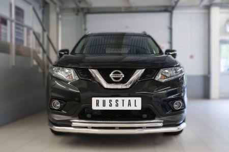 Nissan X-Trail 2015 Защита переднего бампера d63 (секции) d42 (дуга) NXZ-002081