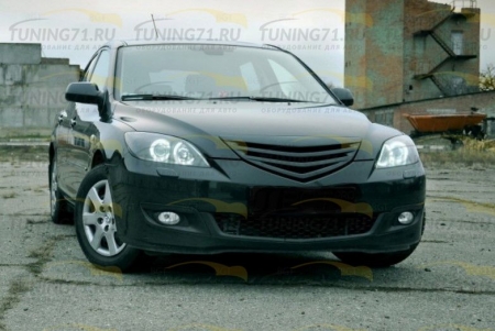 2004 - 2008  Mazda 3 HB Решетка радиатора Extremma ABS пластик Решетка радиатора 1 шт., алюминиевая крашенная сетка 1 шт.