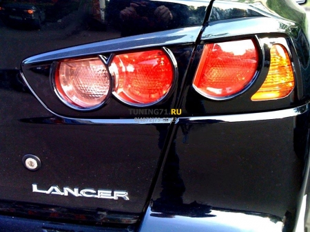 2007 -  M Lancer X Накладки на задние фонари ABS пластик Накладки на фонари 2 шт.