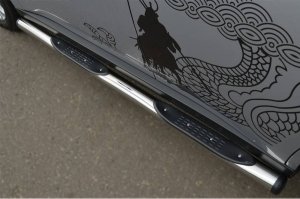 Mitsubishi Outlander 2012 Пороги труба d76 с накладками (вариант 2) MRT-0010542