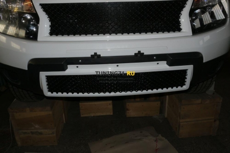 2011 -  Renault Duster Решетка на бампер Bentley Style ABS пластик Решетка на бампер 1 шт., алюминиевая крашенная сетка 1 шт.