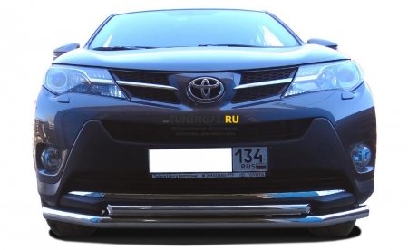 Защита переднего бампера Toyota RAV4 2013 двойная 60/42