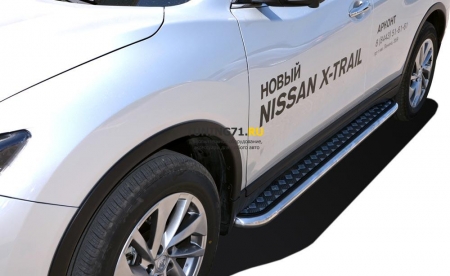 Пороги с накладным листом Nissan X-trail 2015 53