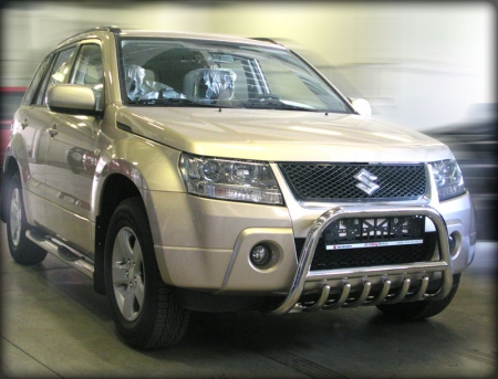 Suzuki Grand Vitara мод. 2005-2009г.в.-Дуга передняя низкая d-53 с защитой картера d-43