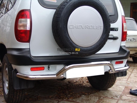 Chevrolet Niva 2002-2008 г.в.-Защита заднего бампера d-53 "волна"