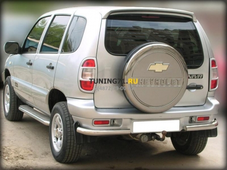 Chevrolet Niva 2002-2008 г.в.-Защита заднего бампера "уголки" d-43